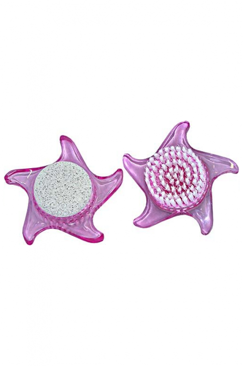 PUMICE BRUSH PINK STAR - Attractive soft bristle acrylic pumice and brush in a starfish shape. 9 x 9 x 3cm Quality natural handmade soaps, candle, home, bathroom & beauty products make great gift ideas for him & her for any occasion or if you just want to treat yourself.