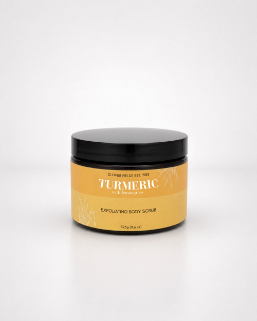 TURMERIC BODY SCRUB 325GRAMS - THIS TURMERIC WITH LEMONGRASS EXFOLIATING SALT SCRUB WILL DETOX, CLEANSE AND NATURALLY MOISTURISE YOUR BODY. COMBINE BI-WEEKLY THIS SCRUB WITH DAILY APPLICATION OF THE TURMERIC HYDRATING LOTION AND MOISTURISING CLEANSER FOR A GREAT SKIN CARE ROUTINE. Quality natural handmade soaps, candle, home, bathroom & beauty products make great gift ideas for him & her for any occasion or if you just want to treat yourself.