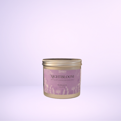 NIGHTBLOOM BATH SALTS 250G/6 - Nightbloom unfurls like a midnight blossom, steeped in lavender and chamomile to soothe your senses and envelop your skin in pure tranquility.
Nightbloom 250g Bath Salts is a dreamy blend of botanicals that bloom under moonlight, creating a soothing and luxurious soak. Relax, unwind, and let the night embrace you.
Directions for use: Add a generous handful to warm running water. Stir to dissolve, then soak and relax.
Ingredients: Australian Murray River Salt (Sodium Chloride), Epsom Salts (Magnesium Sulphate), Sodium Bicarbonate, Glycerine (Glycerin), Lavender Essential Oil (Lavandula Angustifolia), Roman Chamomile Essential Oil (Anthemis Nobilis Flower Oil). Quality natural handmade soaps, candle, home, bathroom & beauty products make great gift ideas for him & her for any occasion or if you just want to treat yourself.