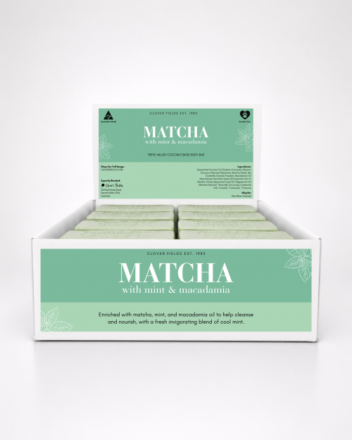 MATCHA & MINT SOAP 150G - Matcha is a powerful concentrate of Green Tea which is extremely high in antioxidants to cleanse and detoxify. We have added soothing and skin calming mint essential oils and Australian Macadamia Oil to make this bar cooling and cleansing.
Smells good enough to eat! Quality natural handmade soaps, candle, home, bathroom & beauty products make great gift ideas for him & her for any occasion or if you just want to treat yourself.