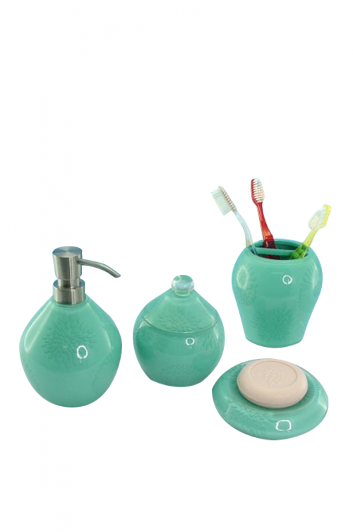 AQUA RESINWARE VANITY SET - Gorgeous Aquamarine Soap Dish, Toothbrush Holder, Dispenser, Cotton Bud Holder in a great fashion colour. A wonderful addition for your bathroom. Buy all 4 Items in the range for a reduced price of $55.00. Normal Price = $70.00 Quality natural handmade soaps, candle, home, bathroom & beauty products make great gift ideas for him & her for any occasion or if you just want to treat yourself.