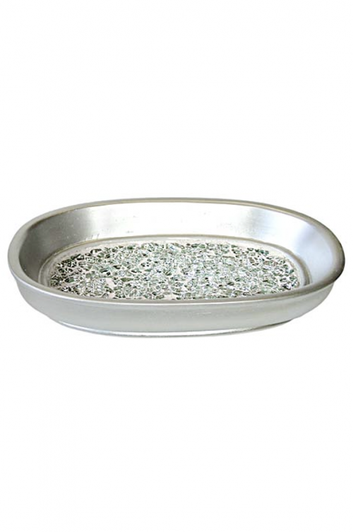 SILVER SOAP DISH - Beautiful mosaic finish Silver Soap Dish in a great fasion colour. A wonderful addition for your bathroom. 15 x 15 x 10 Quality natural handmade soaps, candle, home, bathroom & beauty products make great gift ideas for him & her for any occasion or if you just want to treat yourself.