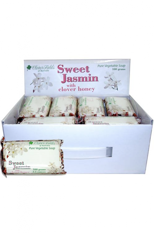 SWEET JASMIN WITH CLOVER HONEY 100G WRAPPED SOAP - Clover Fields wrapped Jasmin & Clover Honey natural vegetable 100g soap bars. Quality natural handmade soaps, candle, home, bathroom & beauty products make great gift ideas for him & her for any occasion or if you just want to treat yourself.