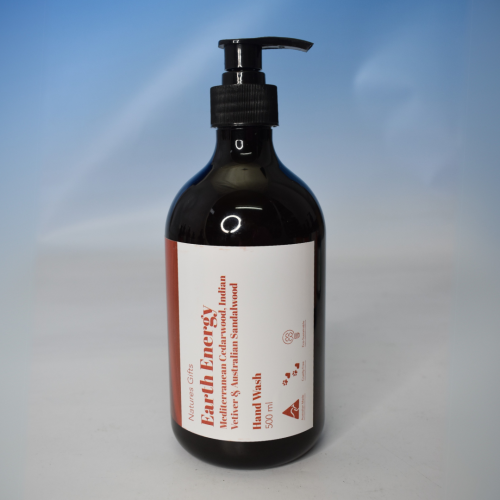 NATURES GIFTS - EARTH ENERGY 500ML HAND WASH  - A grounding blend of Mediterranean Cedarwood, Indian Vetiver & Australian Sandalwood that evokes strength and serenity through earthy woods and subtle smokiness.

A soothing daily 500 mL hand wash that purifies with care while enveloping hands in a tranquil, forested scent.

Love this scent? I pair perfectly with the rest of my range — explore the matching Lotion, Shower Gel, Hand Wash, and Body Scrub to complete your ritual.

 Quality natural handmade soaps, candle, home, bathroom & beauty products make great gift ideas for him & her for any occasion or if you just want to treat yourself.