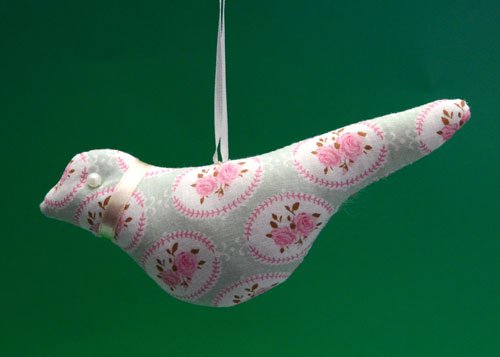 HANGER -  FABRIC DOVE HANGER - Fabric dove hanger. 18 x 8 x 5cm  An attractive hanger for bird lovers. Quality natural handmade soaps, candle, home, bathroom & beauty products make great gift ideas for him & her for any occasion or if you just want to treat yourself.