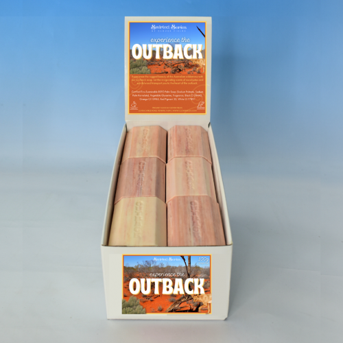 SWIRLED SERIES 100G OUTBACK SOAP - Experience the rugged beauty of the Australian wilderness with our Outback soap.
Let the invigorating scents of eucalyptus and sandalwood transport you to the heart of the Outback.

Each bar is hand-streaked & unique to capture the essence of Australias vast Outback.  Quality natural handmade soaps, candle, home, bathroom & beauty products make great gift ideas for him & her for any occasion or if you just want to treat yourself.