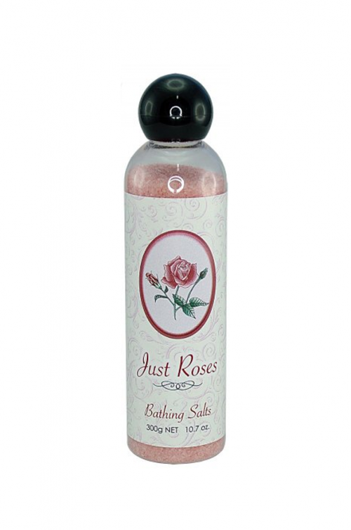 JUST ROSES 300G BATHING SALTS - Lovely Bath Salts, the perfect end to any day relaxing in an exquisitely scented bath. 6 x 4 x 18cm Quality natural handmade soaps, candle, home, bathroom & beauty products make great gift ideas for him & her for any occasion or if you just want to treat yourself.
