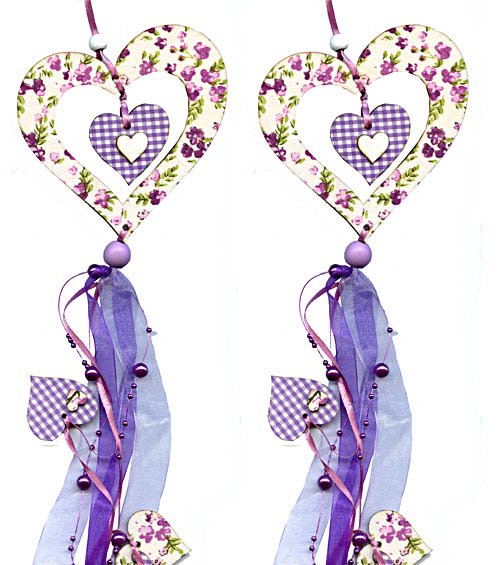 HANGER - HEART MAUVE  - <p>A mauve heart themed wood and fabric hanger. 81cm long.</p> Quality natural handmade soaps, candle, home, bathroom & beauty products make great gift ideas for him & her for any occasion or if you just want to treat yourself.