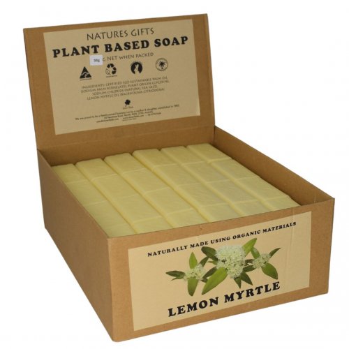 LEMON MYRTLE 30G NATURES GIFTS MINI SOAP - Natures Gifts Plant Based Mini Guest Soap bars. An uplifting Lemony Australian Bush blend of Essential Oils with natural antimicrobial properties for effective skin cleansing. Quality natural handmade soaps, candle, home, bathroom & beauty products make great gift ideas for him & her for any occasion or if you just want to treat yourself.
