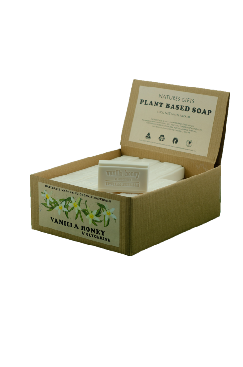 VANILLA HONEY & GLYCERINE 100G NATURES GIFTS SOAP - Natures Gifts Plant Based Soap bars. Loaded with extra skin moisturising Glycerine & Australian Sweet Clover Honey, this creamy soft bar is a family favourite. Quality natural handmade soaps, candle, home, bathroom & beauty products make great gift ideas for him & her for any occasion or if you just want to treat yourself.