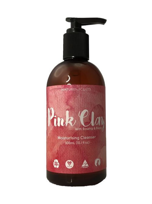 PINK CLAY CLEANSING WASH 300MLS - A CLEANSING WASH CONTAINING PINK CLAY WITH ROSEHIP AND PEONY.
THIS DAILY CLEANSER WILL GENTLY PURIFY YOUR SKIN AND WHEN PAIRED WITH PINK CLAY HYDRATING LOTION MAKES A GREAT SKIN CARE ROUTINE Quality natural handmade soaps, candle, home, bathroom & beauty products make great gift ideas for him & her for any occasion or if you just want to treat yourself.