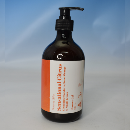NATURES GIFTS - SENSATIONAL CITRUS 500ML SHOWER GEL - Bursting with juicy energy, this zesty blend of Clementine Mandarin, Sweet Orange, & Amalfi Lemon awakens your skin and your spirit.
An invigorating 500mL shower gel that energizes your morning with bright citrus notes and a refreshing lather.
Feeling fresh? Keep the citrus vibes going with the full Sensational Citrus range, pair me with the matching Hand Wash, Body Scrub, and Lotion for a full burst of sunshine. Quality natural handmade soaps, candle, home, bathroom & beauty products make great gift ideas for him & her for any occasion or if you just want to treat yourself.