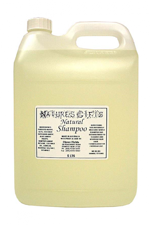 BULK 5L NATURAL SHAMPOO - UNSCENTED & UNCOLOURED SHAMPOO in an economical 5 litre size to refill your own containers. A great saving!! Check out our 5 litre bottle pump for easy dispensing too. 

Mix in your own essential oils if you like. Great value for the family

For fundraising we also have a range of bottles & labels available for self filling. Clover Fields also has an in-house printing service and we can print custom labels, please contact us for more information.

 Quality natural handmade soaps, candle, home, bathroom & beauty products make great gift ideas for him & her for any occasion or if you just want to treat yourself.