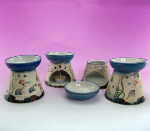 WAX MELT AND OIL CERAMIC BURNER  - <p>A BEAUTIFUL CERAMIC OIL BURNER WITH ELEGANT FISH DESIGN. 10 X 10 X 10CM</p> Quality natural handmade soaps, candle, home, bathroom & beauty products make great gift ideas for him & her for any occasion or if you just want to treat yourself.
