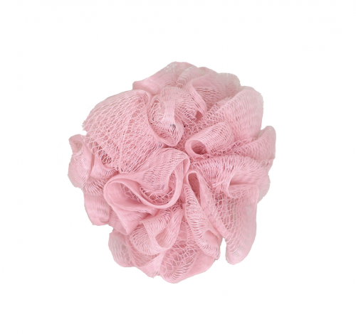 SPONGE PINK - Round Pink Mesh Sponge. Easy drip dry nylon mesh body sponge. 11 x 11 x 11cm Quality natural handmade soaps, candle, home, bathroom & beauty products make great gift ideas for him & her for any occasion or if you just want to treat yourself.