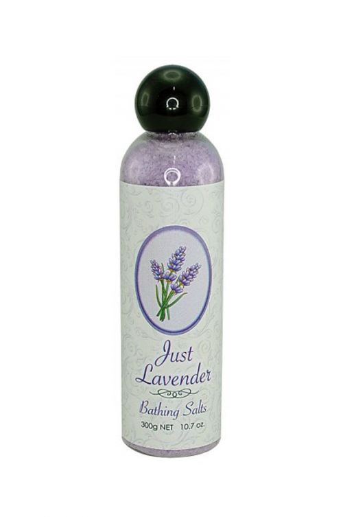 JUST LAVENDER 300G BATHING SALTS - Lovely Bath Salts, the perfect end to any day relaxing in an exquisitely scented bath. 6 x 4 x 18cm Quality natural handmade soaps, candle, home, bathroom & beauty products make great gift ideas for him & her for any occasion or if you just want to treat yourself.