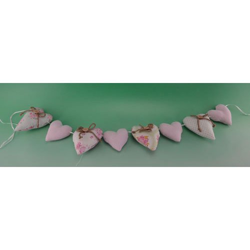 HANGER - FABRIC HEART GARLAND - <p>Decorative fabric heart garland. 13 x 90 x 4cm</p> Quality natural handmade soaps, candle, home, bathroom & beauty products make great gift ideas for him & her for any occasion or if you just want to treat yourself.