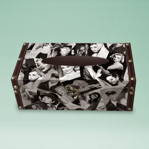 WOODEN TISSUE BOX - ICONIC MOVIE STARS - <p>A BLACK AND WHITE TISSUE BOX WITH MOVIE STARS FROM THE GOLDEN YEARS OF HOLLYWOOD. A NICE WAY TO PRESENT YOUR TISSUES , WOULD SUIT ANY DECOR IN YOUR HOME. 13 X 25 X 8.5</p> Quality natural handmade soaps, candle, home, bathroom & beauty products make great gift ideas for him & her for any occasion or if you just want to treat yourself.