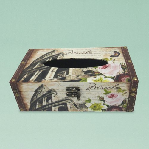 WOODEN TISSUE BOX - COLOSSEUM - <p>FLORAL RETRO LOOK 'COLOSSEUM' TISSUE BOX MADE OF CANVAS COVERED WOOD. WOULD SUIT ANY DECOR IN YOUR HOME. 13 X 25 X 8.5CM</p> Quality natural handmade soaps, candle, home, bathroom & beauty products make great gift ideas for him & her for any occasion or if you just want to treat yourself.