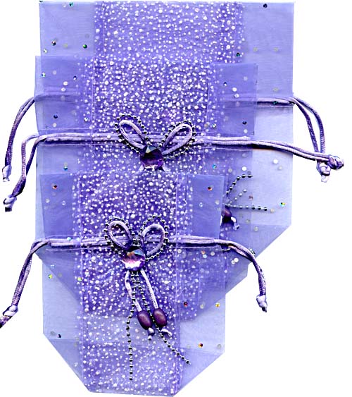 ORGANZA BAGS - ORGANZA BAG - GLITTER ORGANZA BAG - MAUVE - MED. - 14 X 13.5CM - Gifts Ideas for Him & Her, Natural Handmade Soap, Candles | Clover Fields