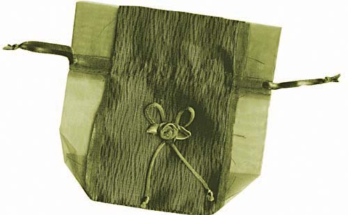 - ORGANZA BAG - ORGANZA & TAFFETA BAG - OLIVE - 11CM X 14CM - Gifts Ideas for Him & Her, Natural Handmade Soap, Candles | Clover Fields