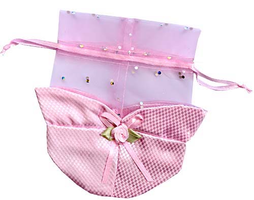 ORGANZA BAGS - ORGANZA BAG - BUCKET BAG - PINK - 5CM X 14CM - Gifts Ideas for Him & Her, Natural Handmade Soap, Candles | Clover Fields