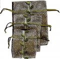 - ORGANZA BAG - LEAF PATTERN BAG - OLIVE - MED. - 10 X 13CM - Gifts Ideas for Him & Her, Natural Handmade Soap, Candles | Clover Fields