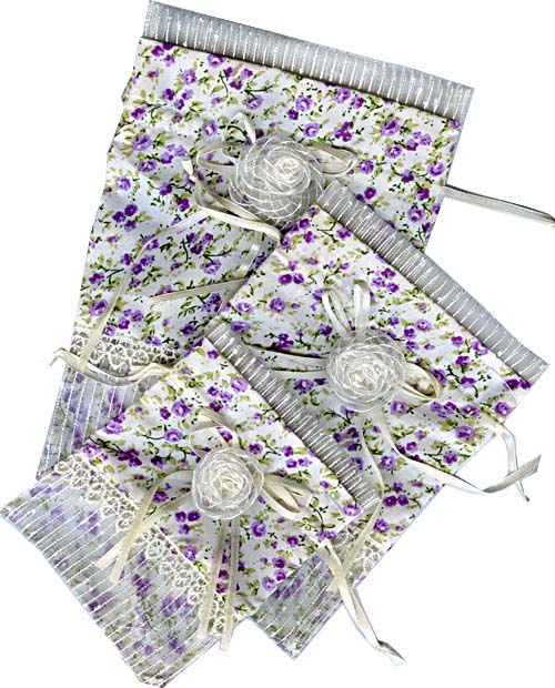 ORGANZA BAGS - ORGANZA BAG - FLORAL BAG - MAUVE - LGE. - 13.5CM X 20CM - Gifts Ideas for Him & Her, Natural Handmade Soap, Candles | Clover Fields