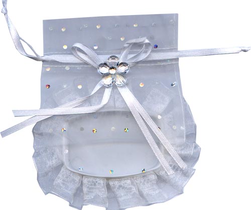  - ORGANZA BAG - ORGANZA OVAL TRAY BAG - WHITE - 11 X 9CM - Gifts Ideas for Him & Her, Natural Handmade Soap, Candles | Clover Fields