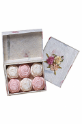 JUST ROSES - SAA8 Saa Paper 6 pack Rosette Soap Box - Gifts Ideas for Him & Her, Natural Handmade Soap, Candles | Clover Fields