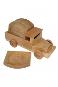 GIFTS FOR HIM - Wooden Car Coaster Set - Gifts Ideas for Him & Her, Natural Handmade Soap, Candles | Clover Fields